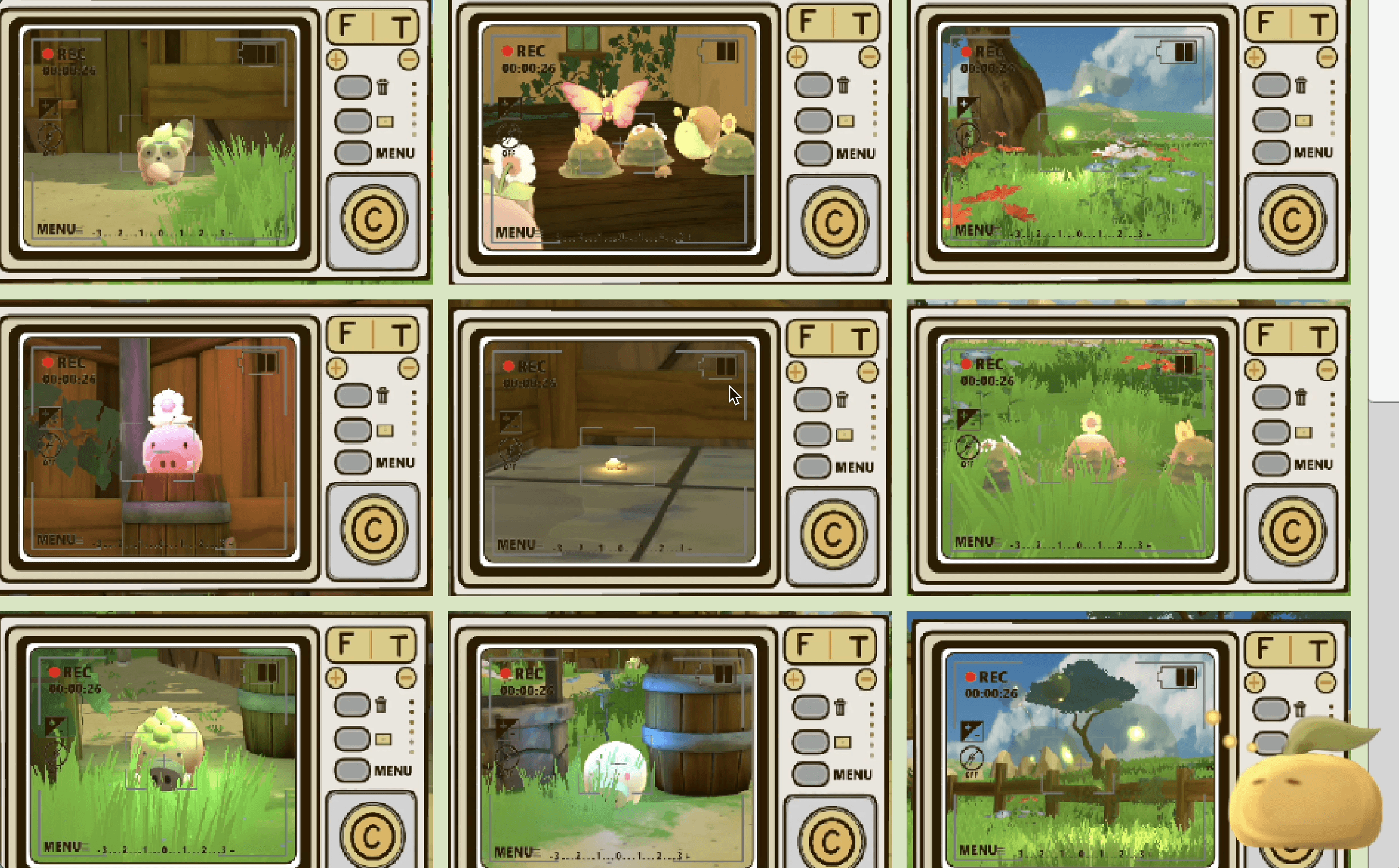 Snapshot Safari in-game camera interface in the village